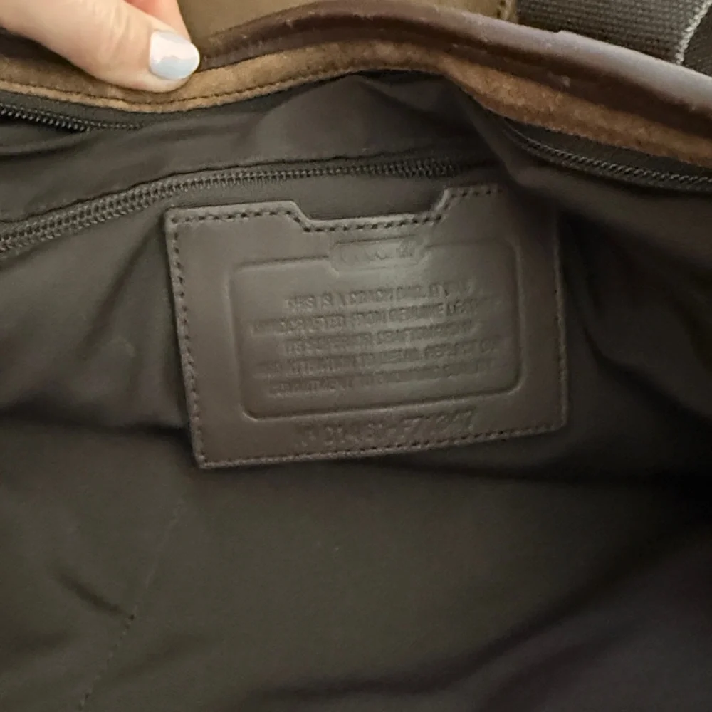 Coach Dark Brown Suede Messenger Bag